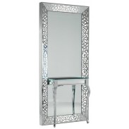 la Scala mirror styling unit with light and table, louise styling unit